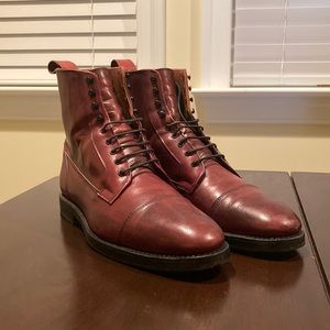 Allen Edmonds Eagle County Boots - oxblood size 9D , double oak v-tread sole.
